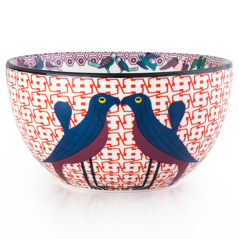 Images D'Orient USA Bowl Porcelain Birds Of Paradise 12 cm Combo of 4 POR-120064 3