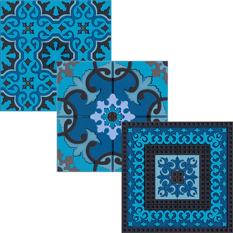 Images D'Orient USA Coaster Blues Combo of 6 PVC 9x9cm 3.5x.3.5inches COA-993276