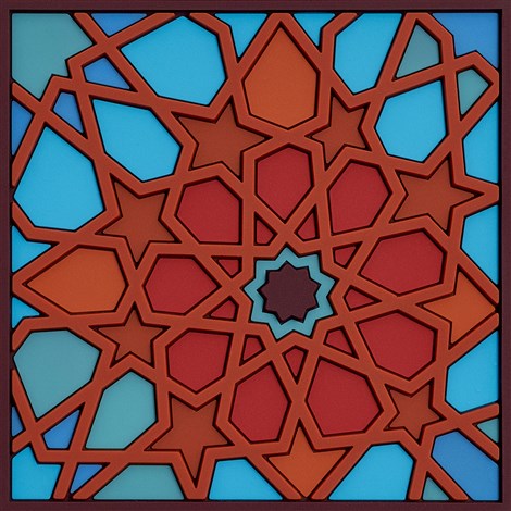 Images D'Orient USA Coaster Moucharabieh M3 PVC 9x9cm 3.5x.3.5inches COA-992031