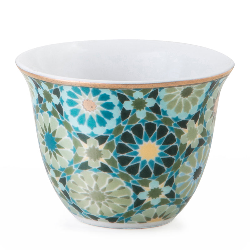 Images D'Orient USA Coffee Cup Porcelain Andalusia 60 ml Set of 6 POR-600056