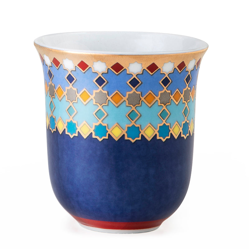 Images D'Orient USA Coffee Cup Porcelain Sursock Vitrail 90 ml Set of 6 POR-900046