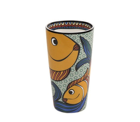 Images D'Orient USA Medium Vase Fish Porcelain VAS-190051