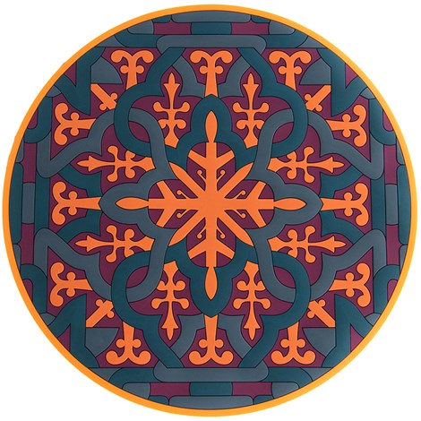 Images D'Orient USA Presentation Plate Vagabonde Soie Set of 2 PVC diameter 33cm 13inches PPL-430132