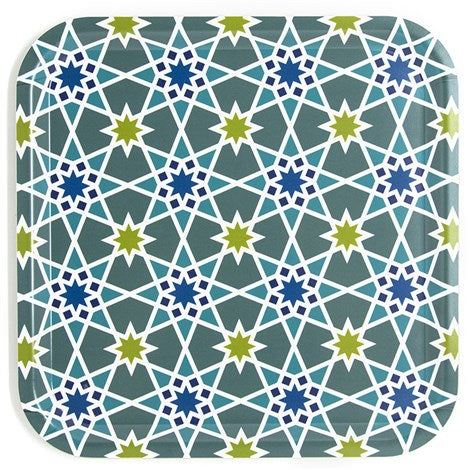 Images D'Orient USA Square Tray Kaokab Green 32 cm TRA-320071