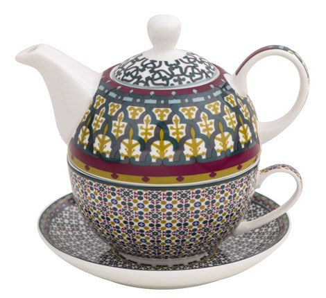 Images D'Orient USA Tea for One with Infuser Vagabonde Porcelain POR-321431
