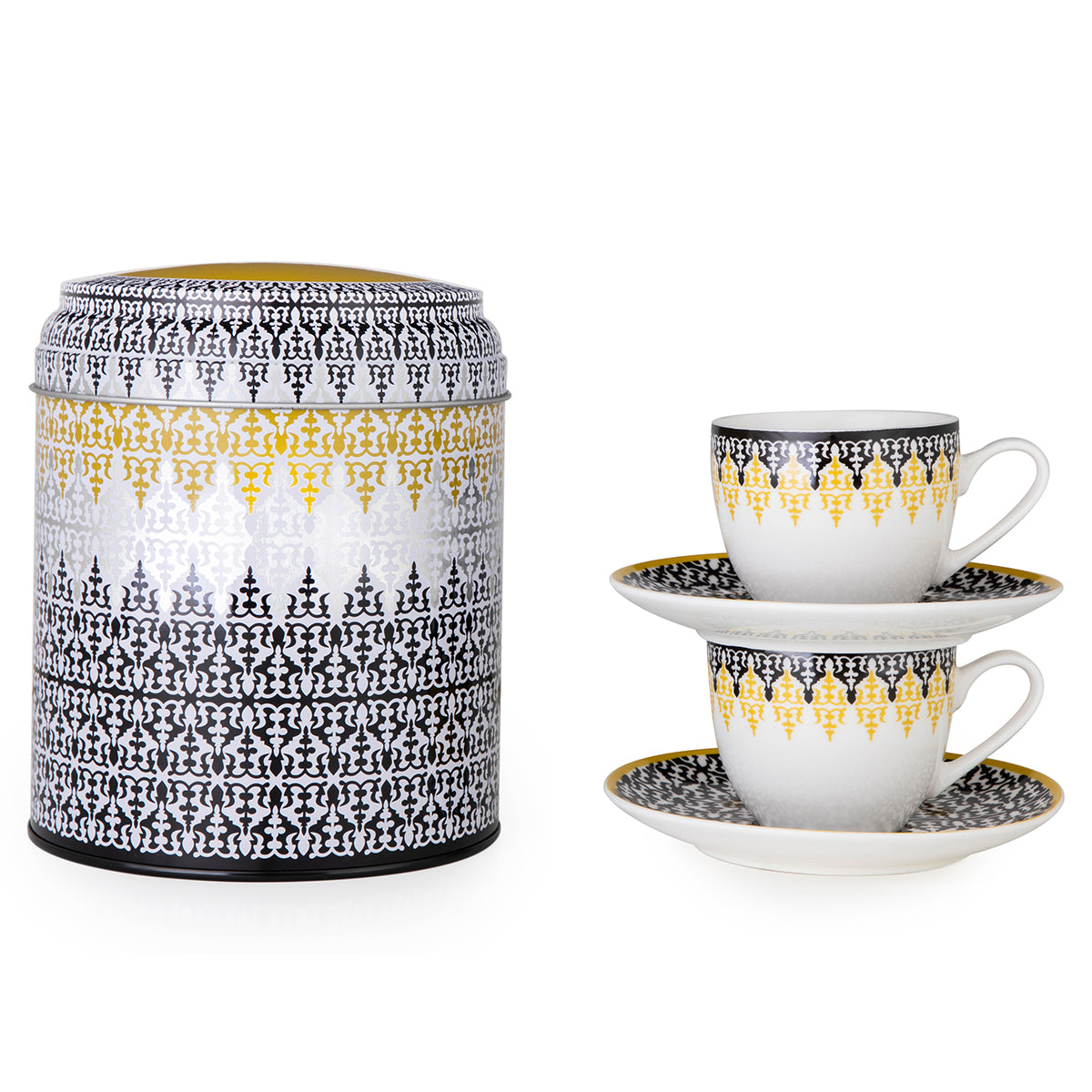 Images D'Orient USA Tin Box with 2 Coffee Cups Saucer Safra 90 ml POR-922062