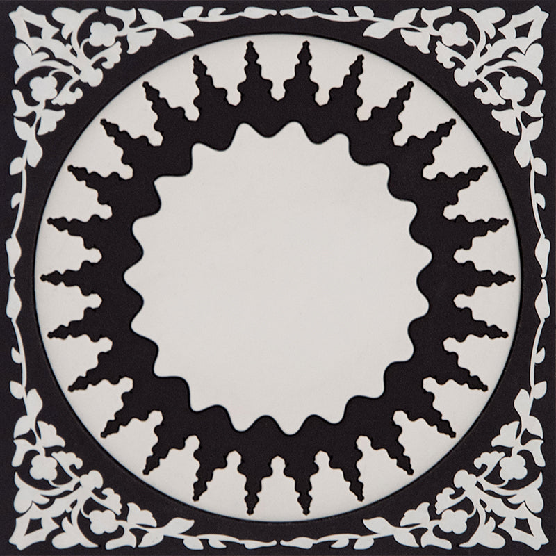 Images D'Orient USA Bottle Holder Mosaic Black White PVC 11x11cm 4.3x4.3inches BOT-112071
