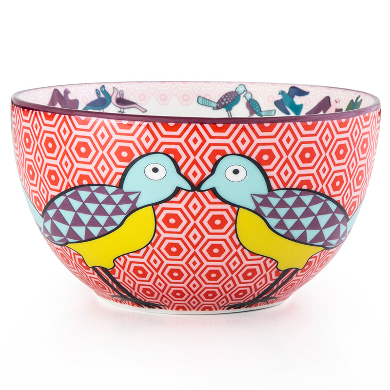 Images D'Orient USA Bowl Porcelain Birds Of Paradise 12 cm Combo of 4 POR-120064 4
