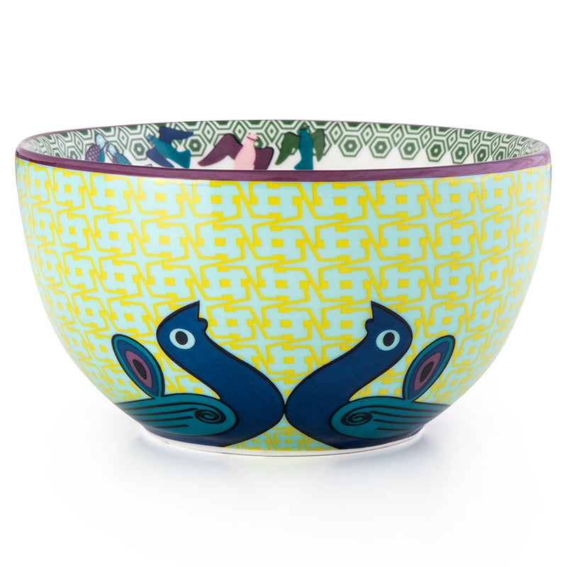 Images D'Orient USA Bowl Porcelain Birds Of Paradise 12cm POR-120061