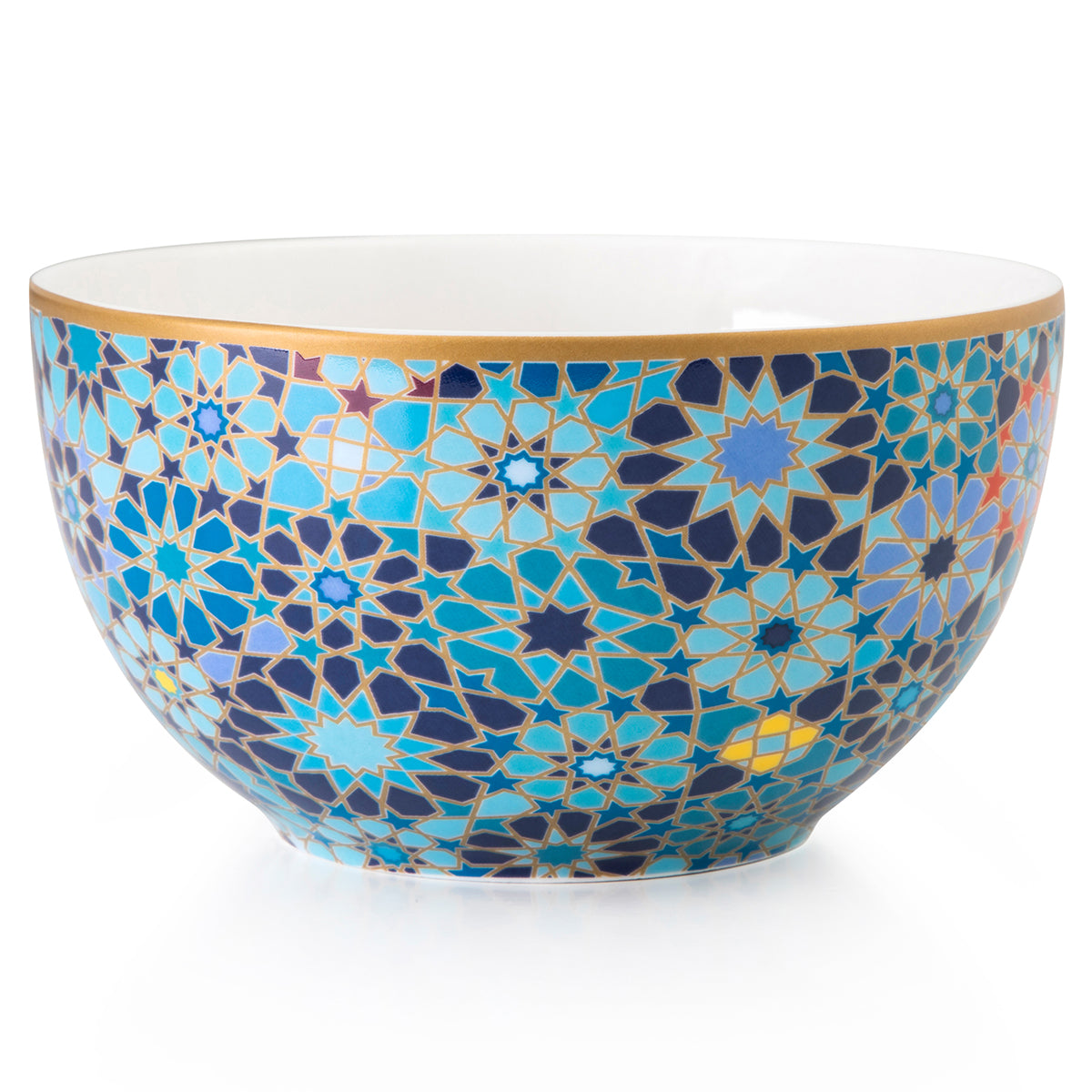 Images D'Orient USA Bowl Porcelain Moucharabieh Blue 12 cm POR-120011