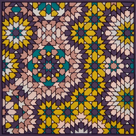 Images D'Orient USA Coaster Beryte Purple PVC 9x9cm 3.5x.3.5inches COA-990561