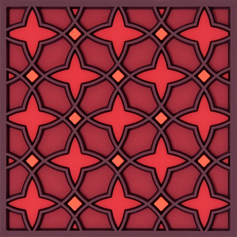 Images D'Orient USA Coaster Najma Red PVC 9x9cm 3.5x.3.5inches COA-990301