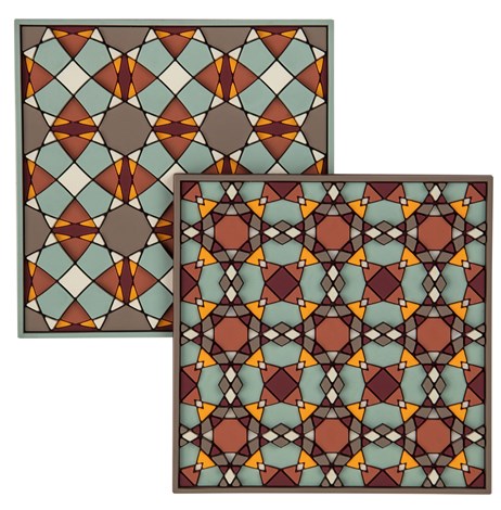 Images D'Orient USA Coaster Sejjadeh Retro Combo of 6 PVC 9x9cm 3.5x.3.5inches COA-993126
