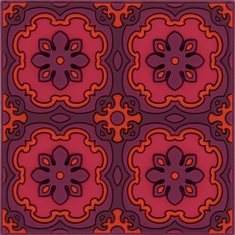 Images D'Orient USA Coaster Sejjadeh Ruby PVC 9x9cm 3.5x.3.5inches COA-994021