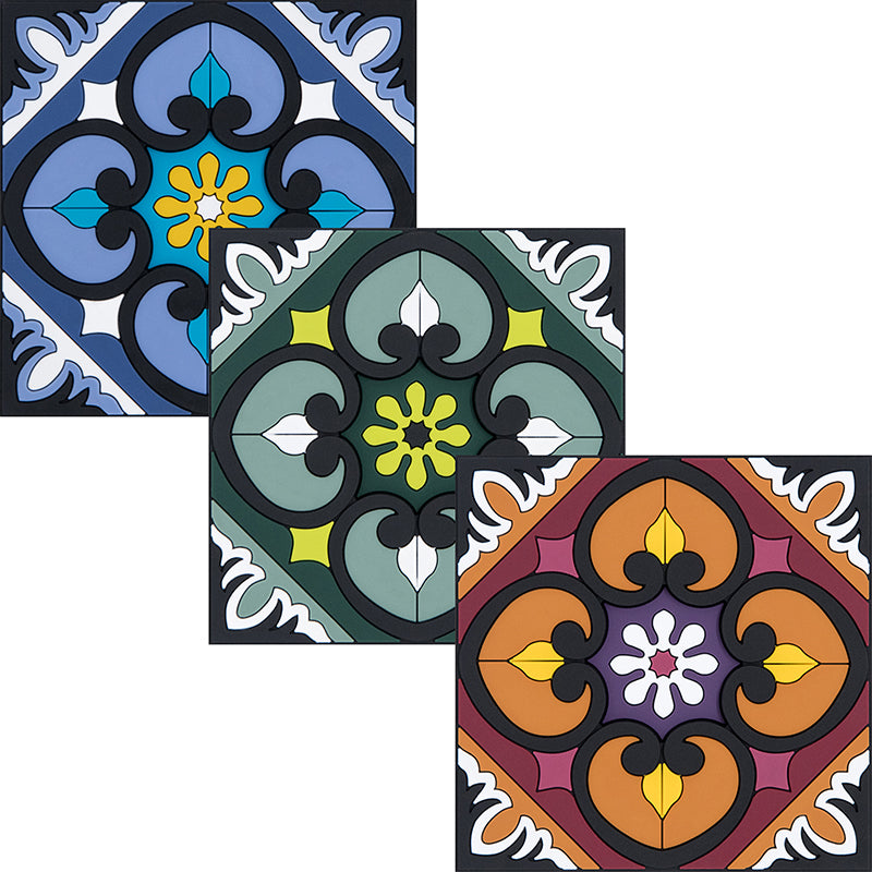 Images D'Orient USA Coaster Sejjadeh Terra Combo of 6 PVC 9x9cm 3.5x.3.5inches COA-993296