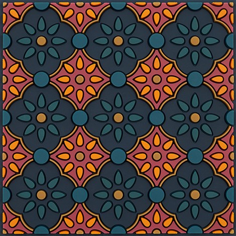 Images D'Orient USA Coaster Zahra Orange PVC 9x9cm 3.5x.3.5inches COA-990441