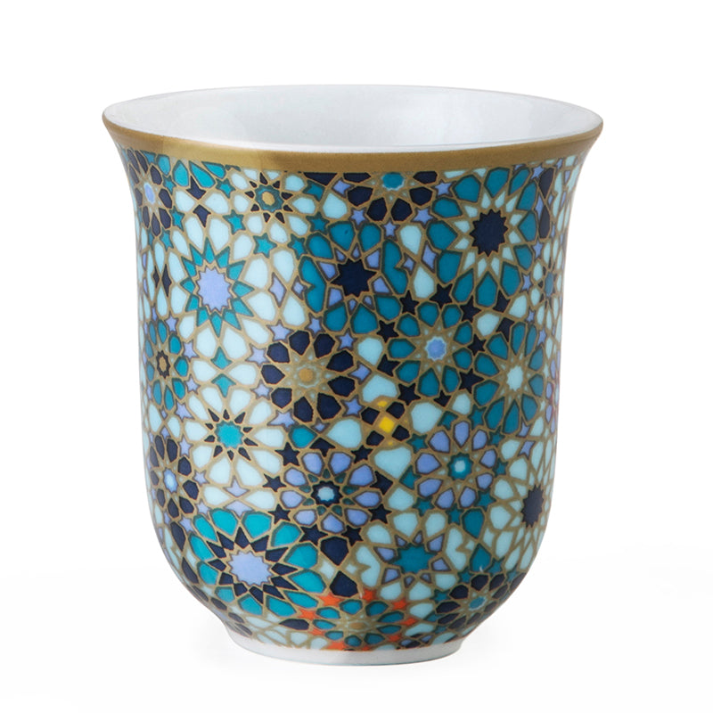 Images D'Orient USA Coffee Cup Porcelain Moucharabieh Blue 90ml Set of 6 POR-900016