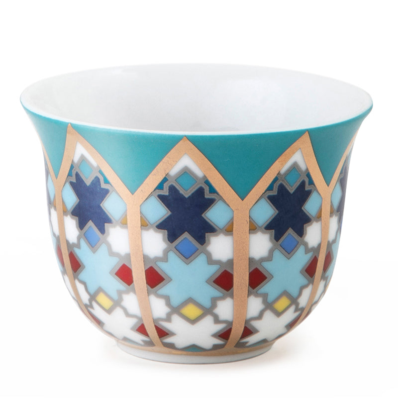 Images D'Orient USA Coffee Cup Porcelain Sursock Vitrail 60 ml Set of 6 POR-600046