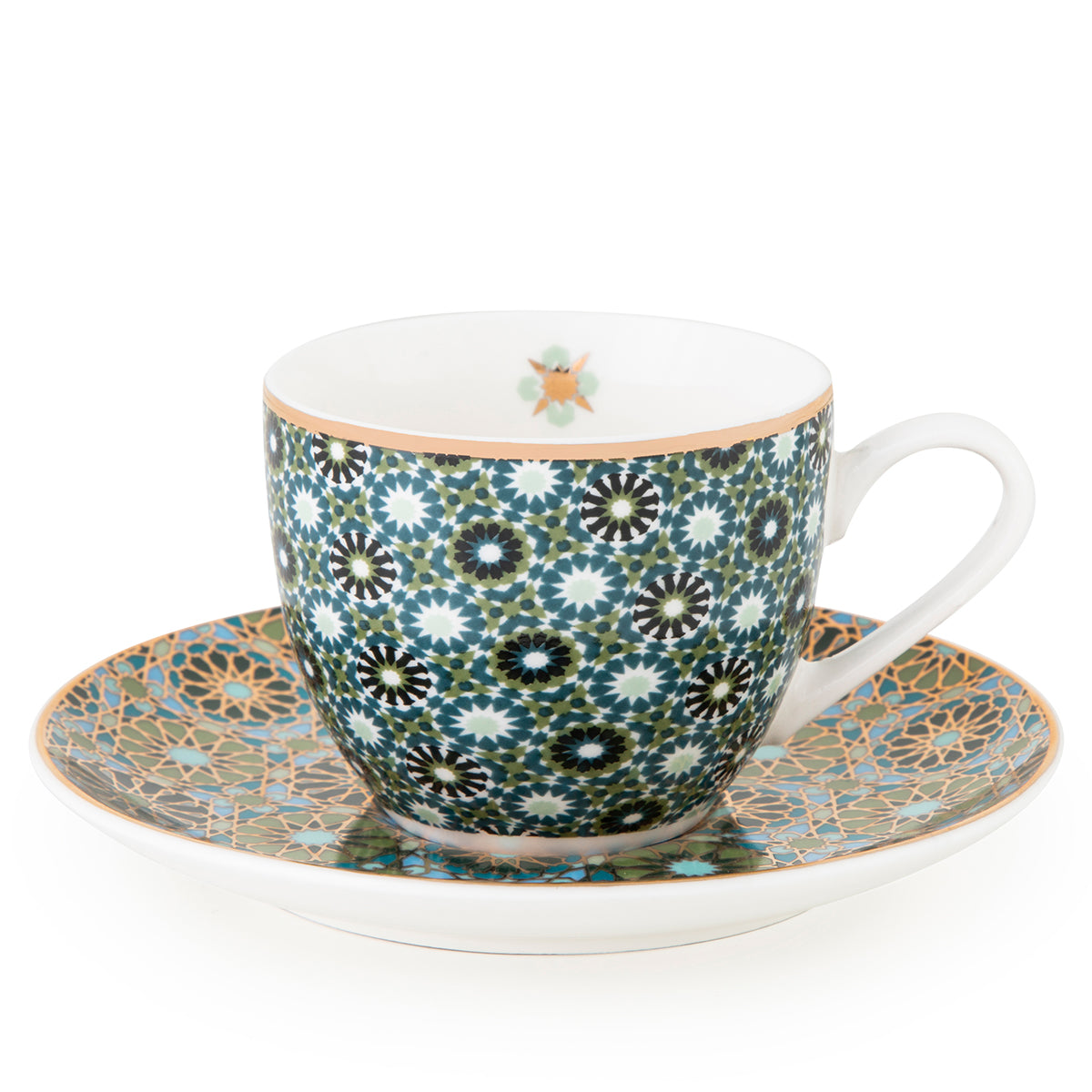 Images D'Orient USA Coffee Cup Saucer Andalusia 90 ml Set of 4 Porcelain POR-920034 2