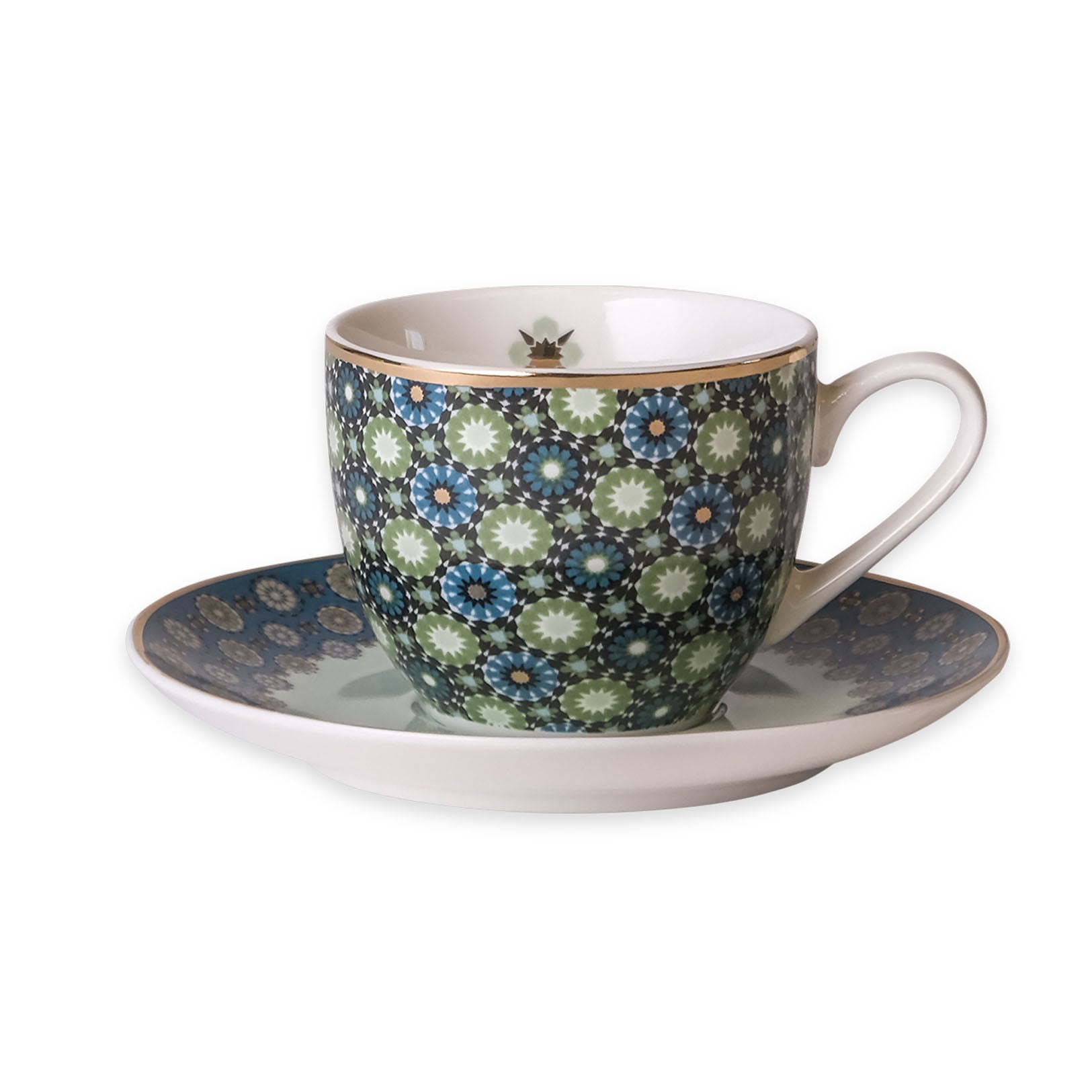 Images D'Orient USA Coffee Cup Saucer Andalusia 90 ml Set of 4 Porcelain POR-920034