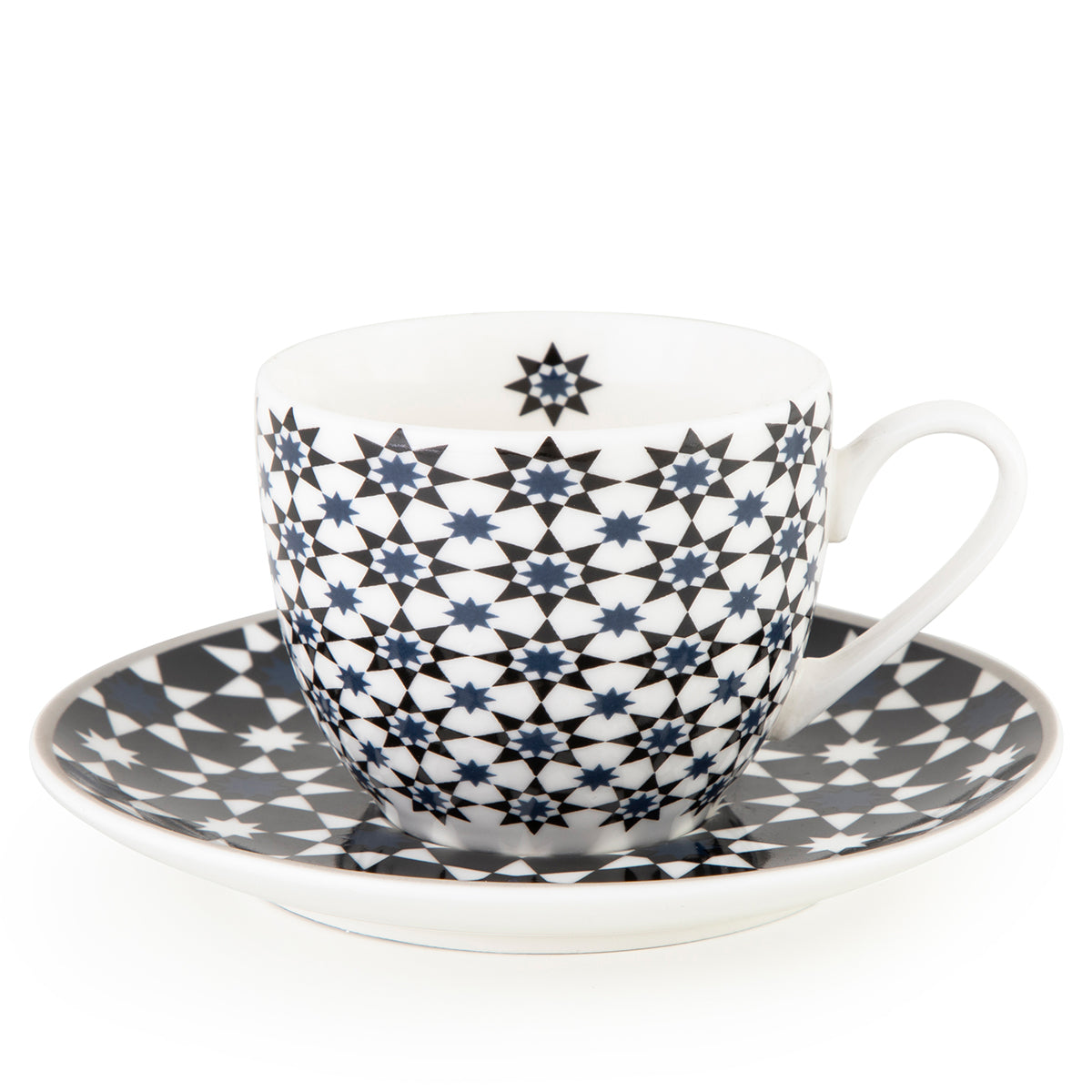 Images D'Orient USA Coffee Cup Saucer Kaokab 90 ml Set of 4 Porcelain POR-920024
