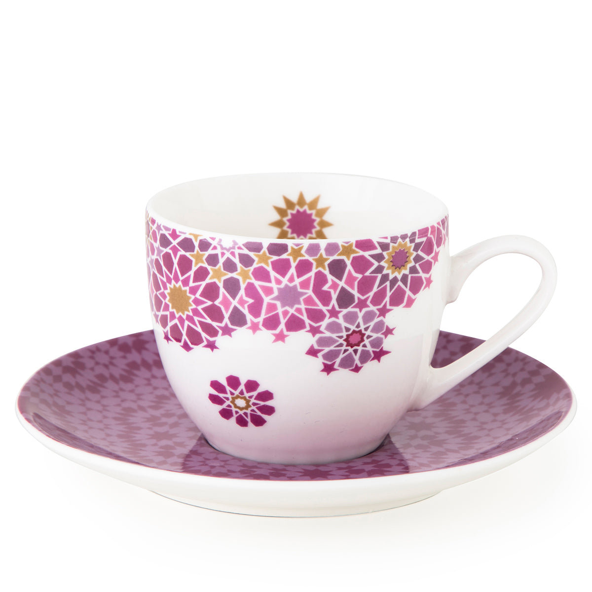 Images D'Orient USA Coffee Cup Saucer Moucharabieh Parme 90 ml Set of 4 Porcelain POR-920014