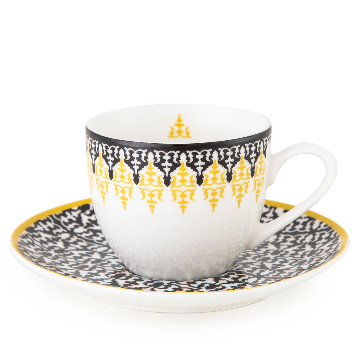 Images D'Orient USA Coffee Cup Saucer Safra 90 ml Set of 4 Porcelain POR-920064