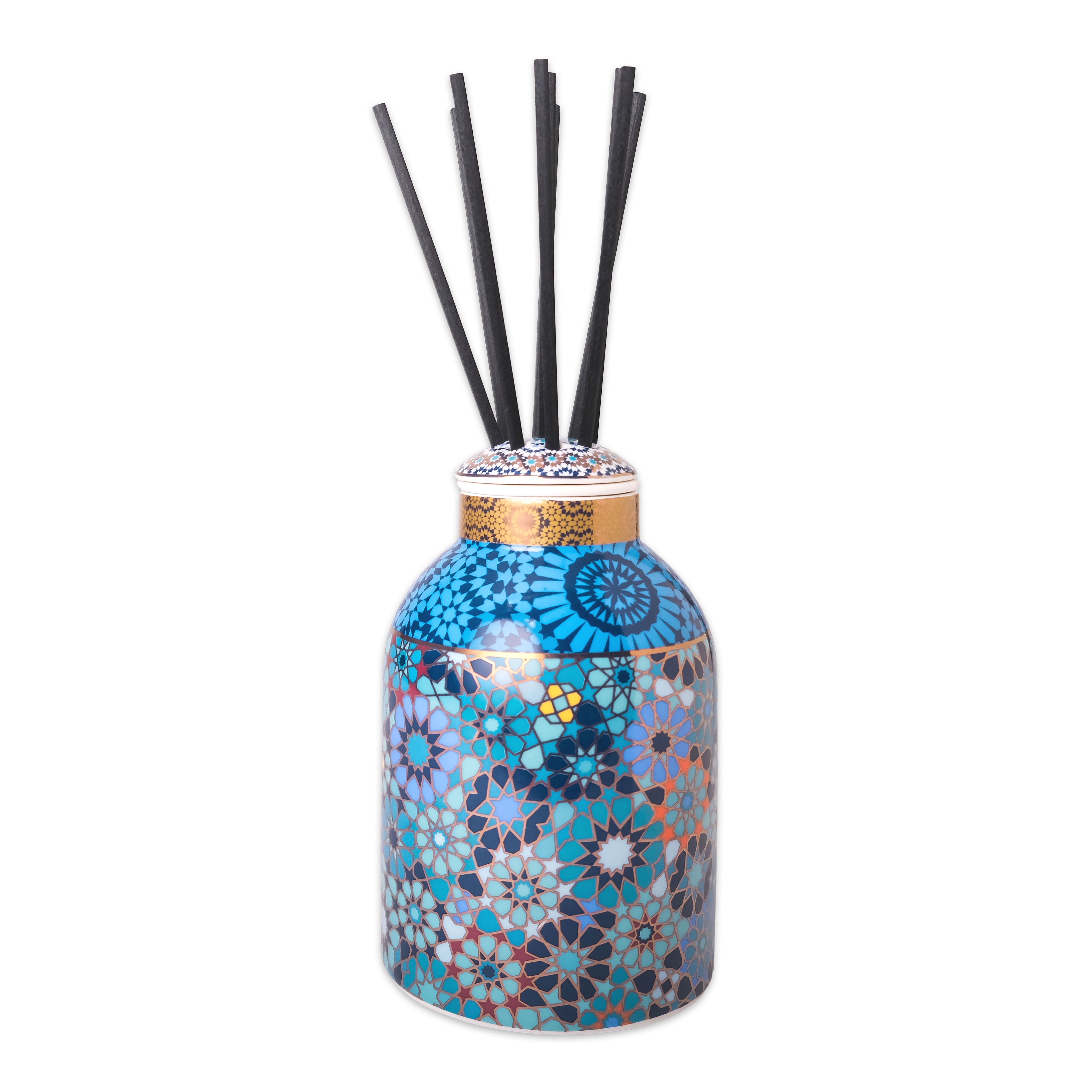 Images D'Orient USA Diffuser Moucharabieh Blue Porcelain DIF-195007
