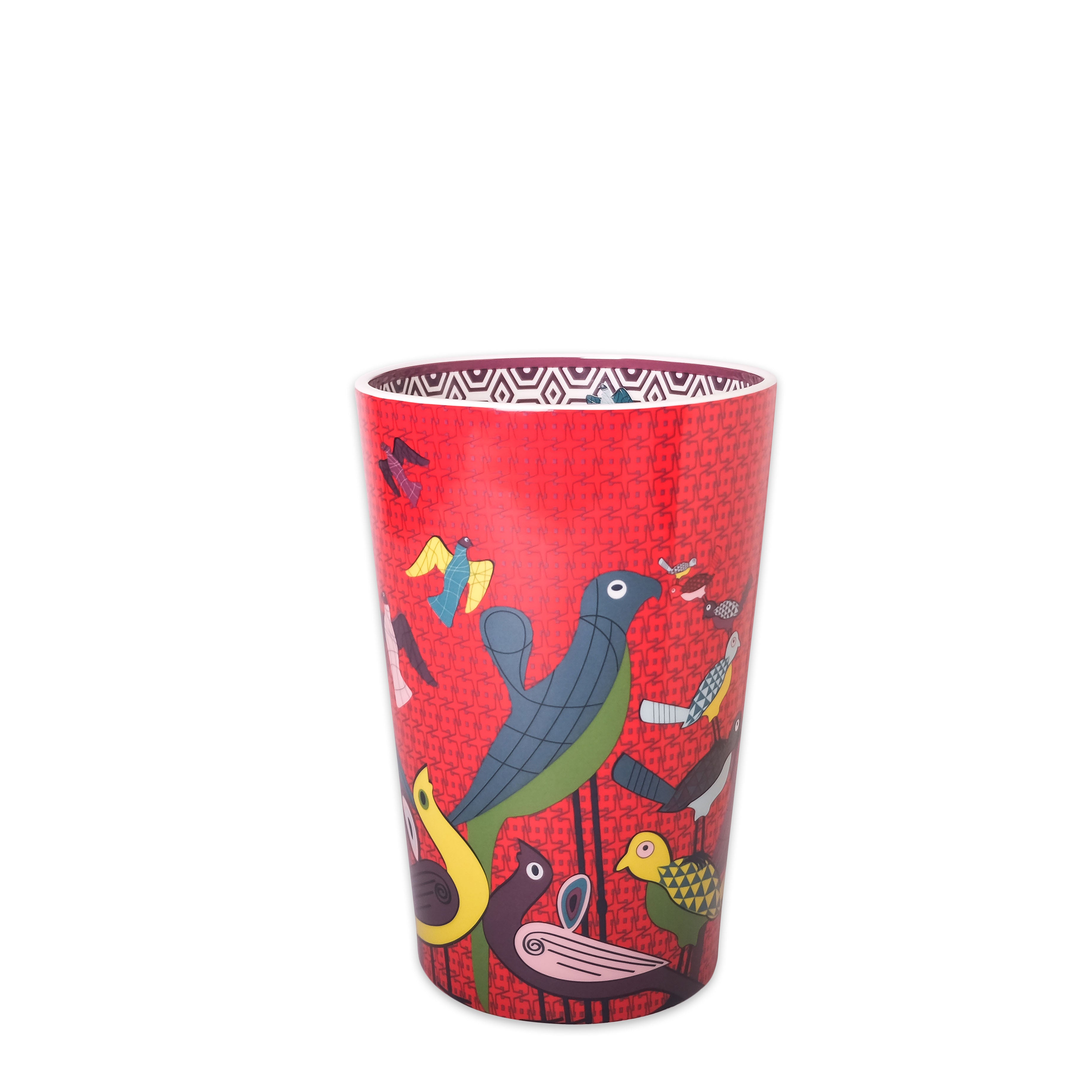 Images D'Orient USA Large Vase Birds Of Paradise Porcelain VAS-310021