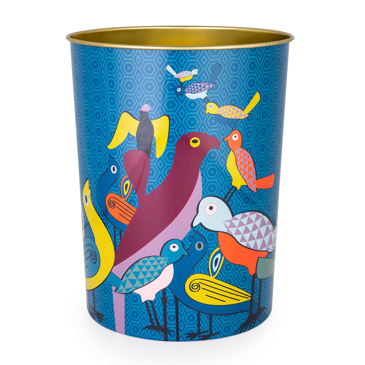 Images D'Orient USA Paper Bin Basket Birds Of Paradise tinplate 26x21cm 10.2x8.2inches TIN-261001