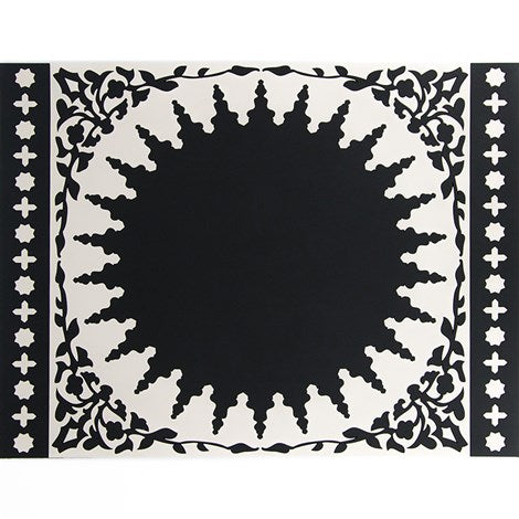 Images D'Orient USA Placemat Mosaic Black White Set of 2 PVC 42x33cm 16.5x13inches PLA-442062