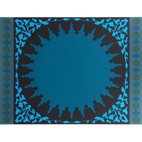 Images D'Orient USA Placemat Mosaic Blue Set of 2 PVC 42x33cm 16.5x13inches PLA-440062