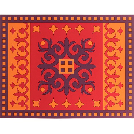 Images D'Orient USA Placemat Sejjadeh Zen Feu Set of 2 PVC 42x33cm 16.5x13inches PLA-442052