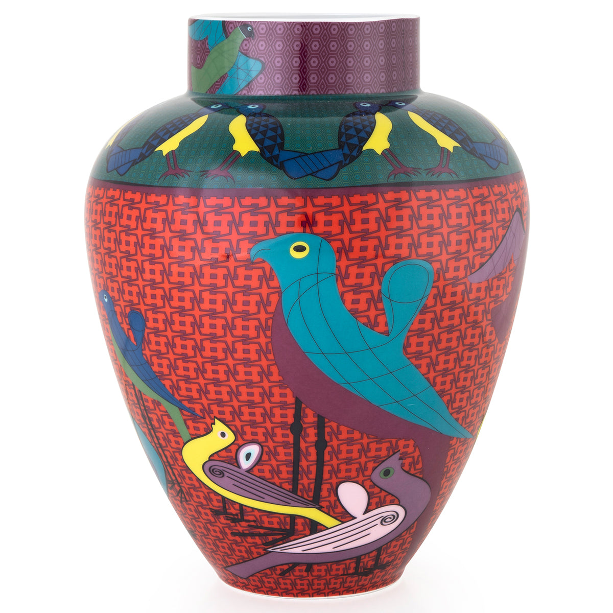 Images D'Orient USA Porcelain Vase Birds Of Paradise 3L Porcelain VAS-270001