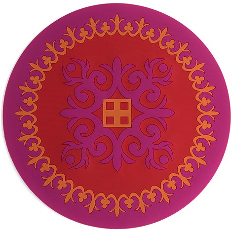 Images D'Orient USA Presentation Plate Sejjadeh Zen Feu Set of 2 PVC diameter 33cm 13inches PPL-430082