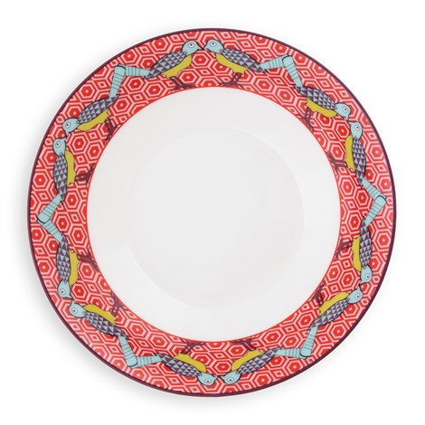 Images D'Orient USA Soup Plate Birds Of Paradise 20.5 cm Set of 4 POR-311204