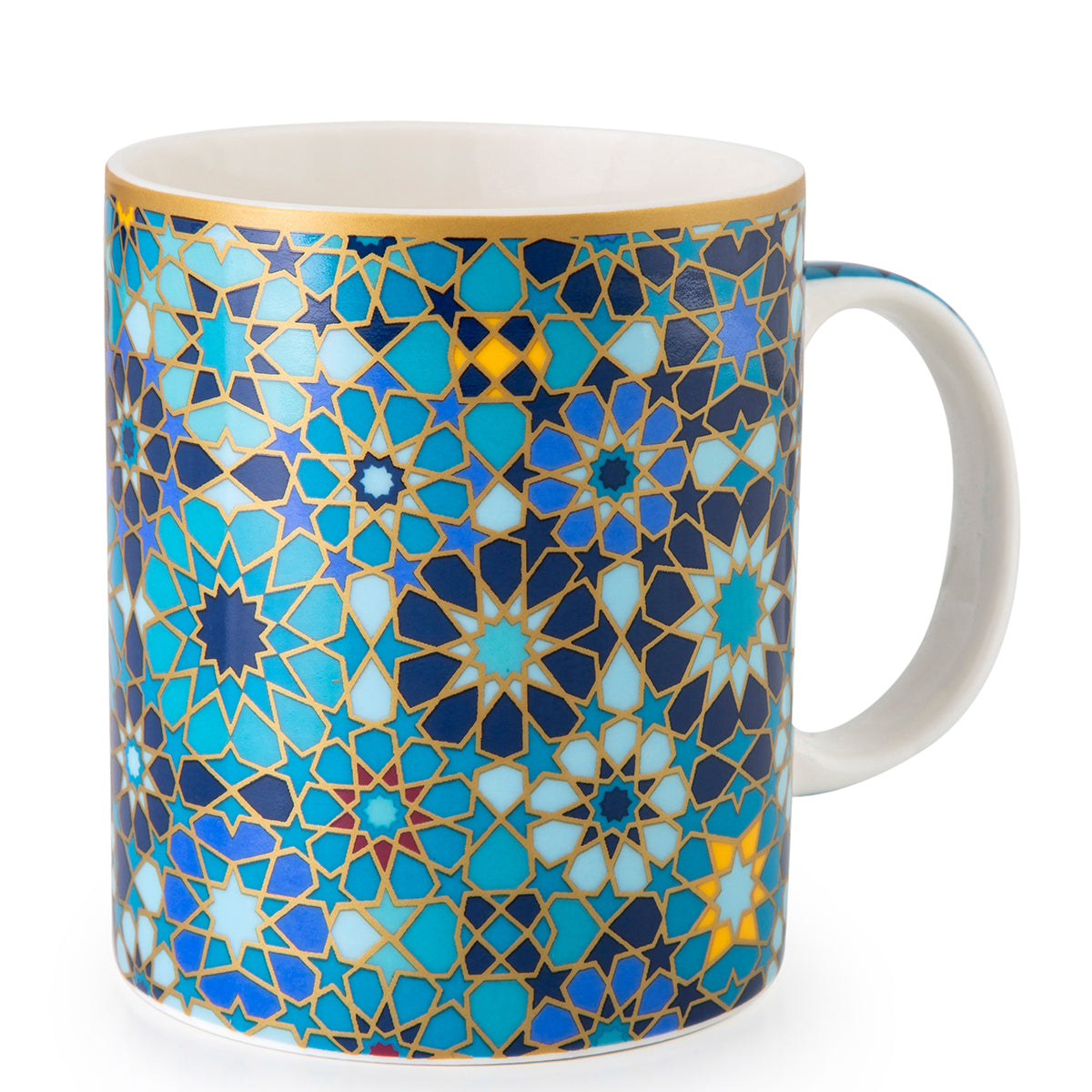 Images D'Orient USA Straight Mug Porcelain Moucharabieh Blue 325 ml POR-220011