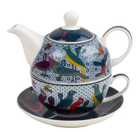Images D'Orient USA Tea for One with Infuser Birds Of Paradise Porcelain POR-321441