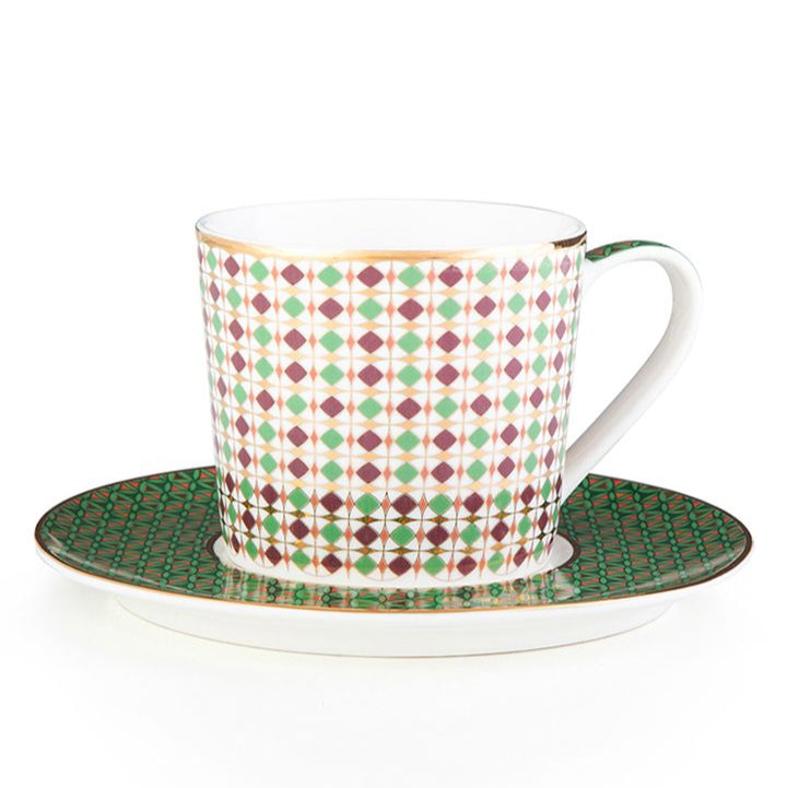 Images D'Orient USA Teacup Saucer Opera Set of 4 Porcelain POR-353224