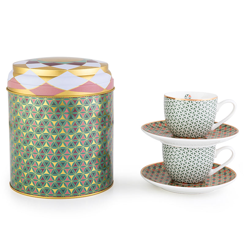 Images D'Orient USA Tin Box with 2 Coffee Cups Saucer Opera 90 ml POR-922072