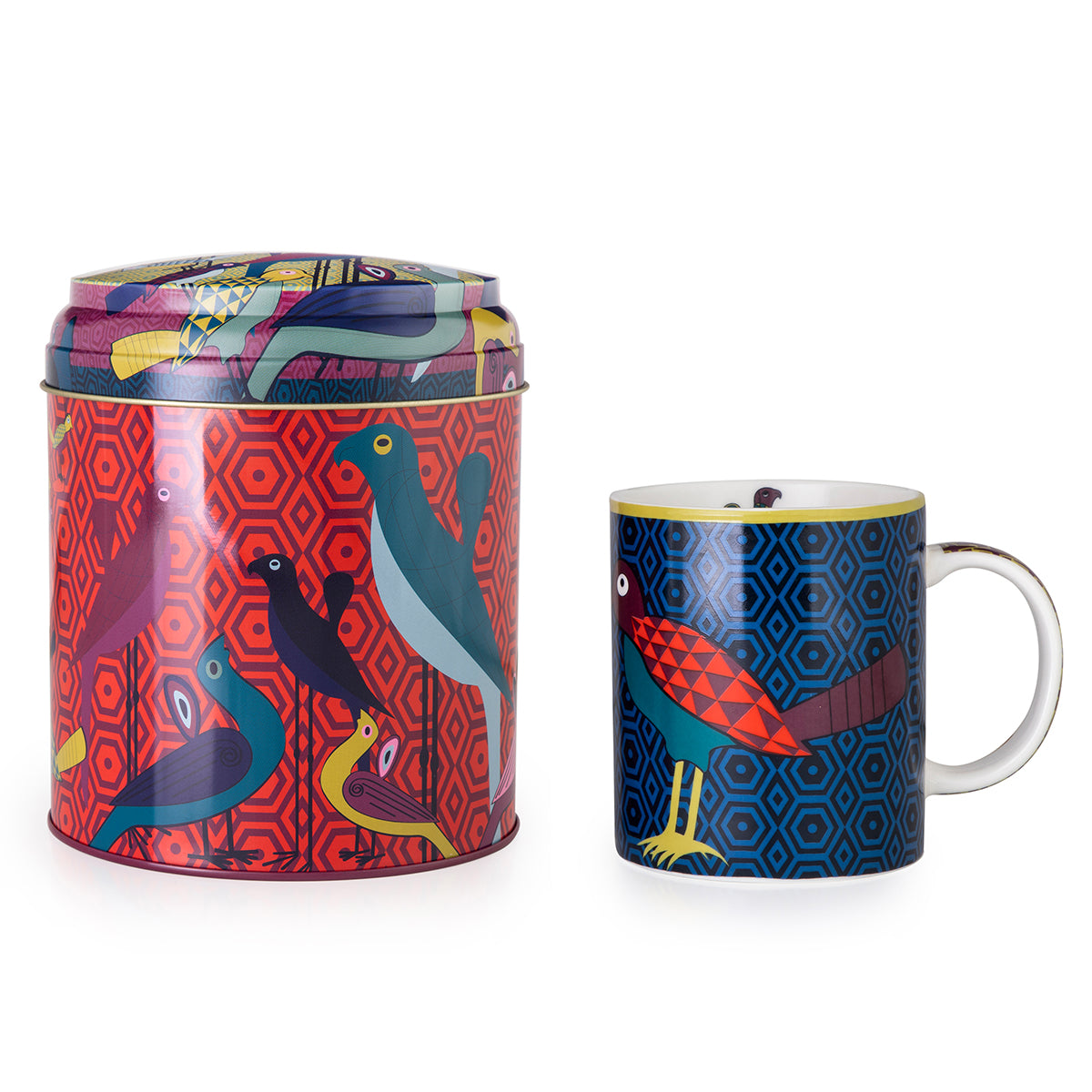 Images D'Orient USA Tin Box with Straight MUG Birds Of Paradise POR-232051