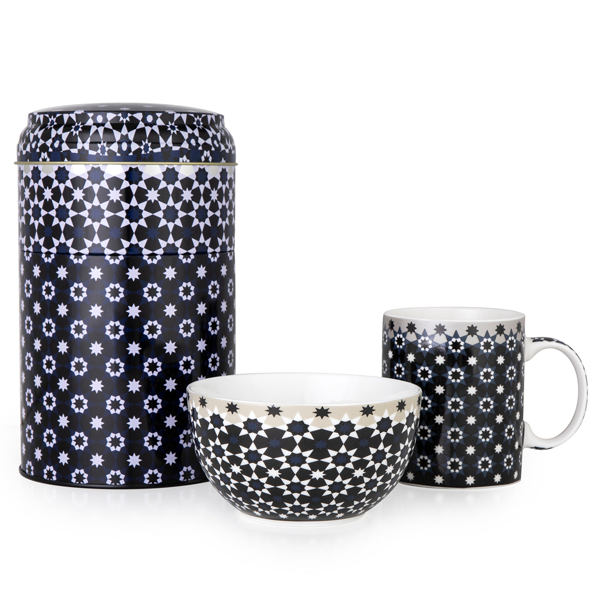 Images D'Orient USA Tin Box with Straight MUG Bowl Kaokab POR-232032