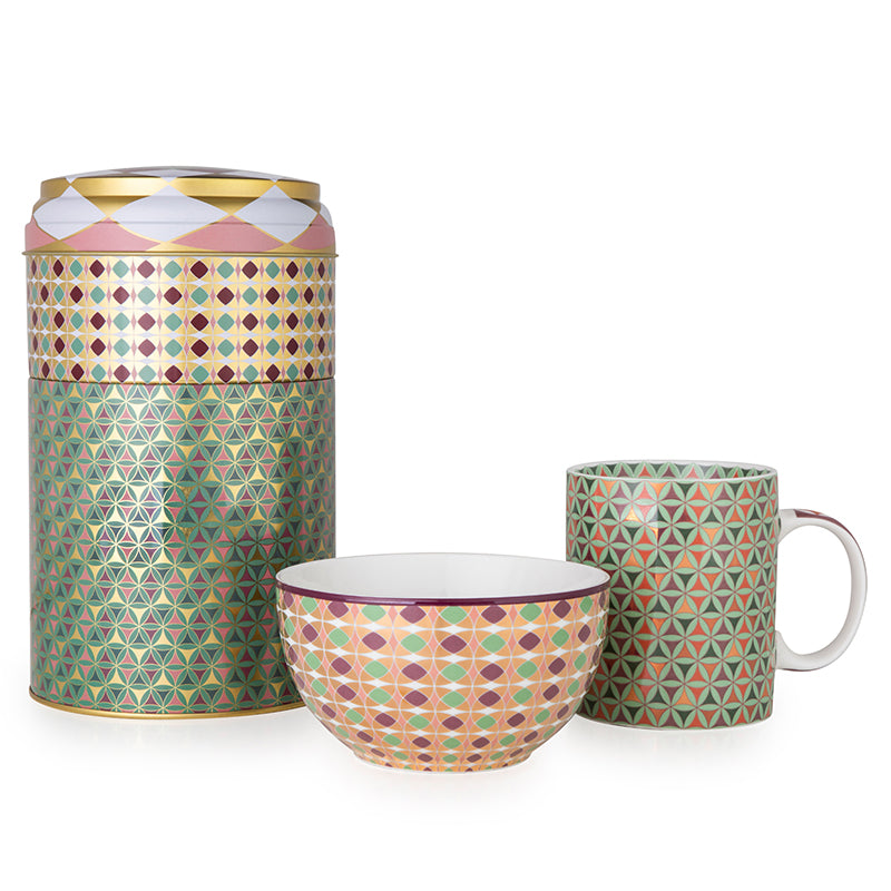 Images D'Orient USA Tin Box with Straight MUG Bowl Opera POR-232082