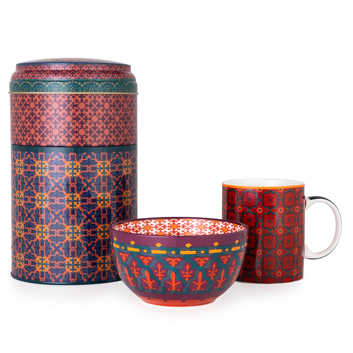 Images D'Orient USA Tin Box with Straight MUG Bowl Vagabonde POR-232042