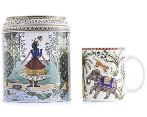 Images D'Orient USA Tin Box with Straight MUG Jangala POR-232101