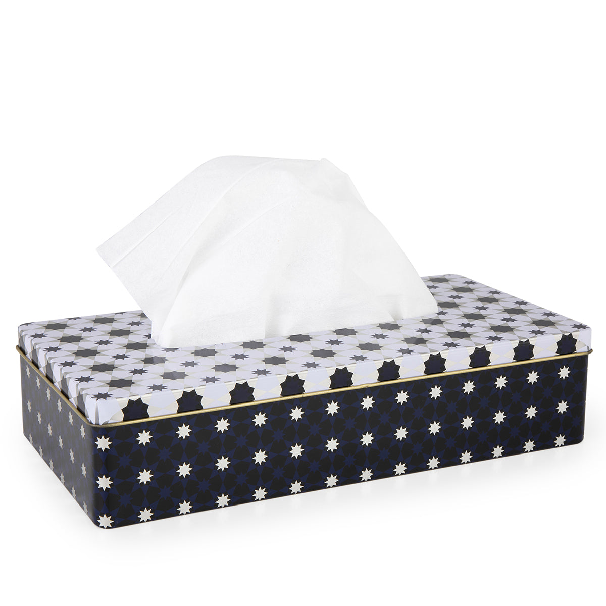 Images D'Orient USA Tissue Box Kaokab tinplate 26x13.3x5.8cm 10.2x5.2x2.3inches TIN-251002