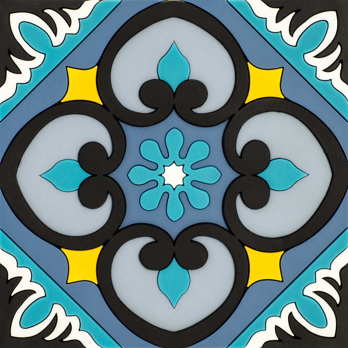 Images D'Orient USA Trivet Sejjadeh Ocean Silicone 18x18cm 7x7inches TSE-180281