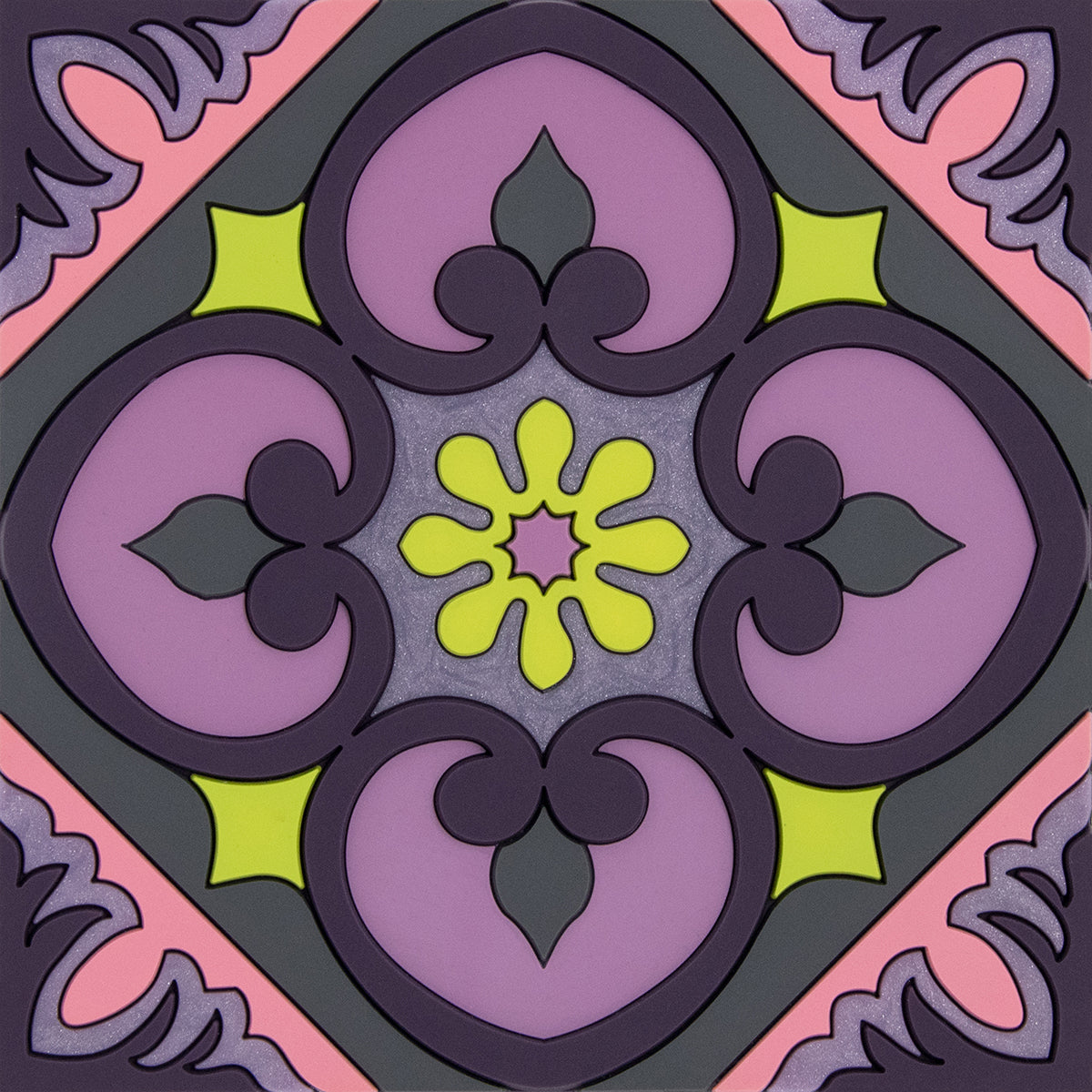 Images D'Orient USA Trivet Sejjadeh Orchid Silicone 18x18cm 7x7inches TSE-182071