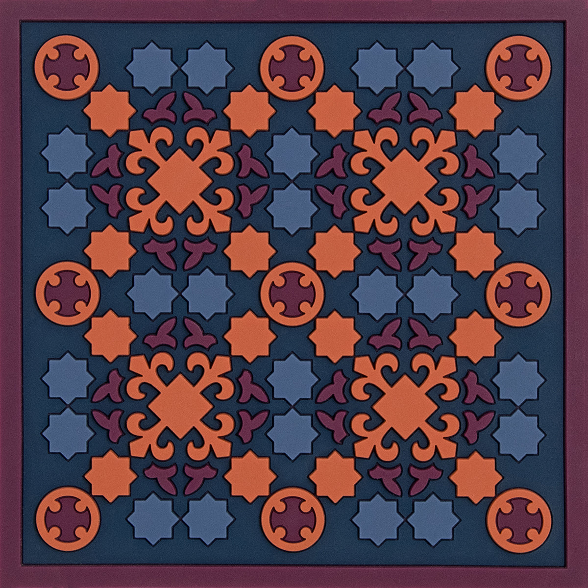 Images D'Orient USA Trivet Vagabonde Broderie Soie Silicone 18x18cm 7x7inches TSE-182161