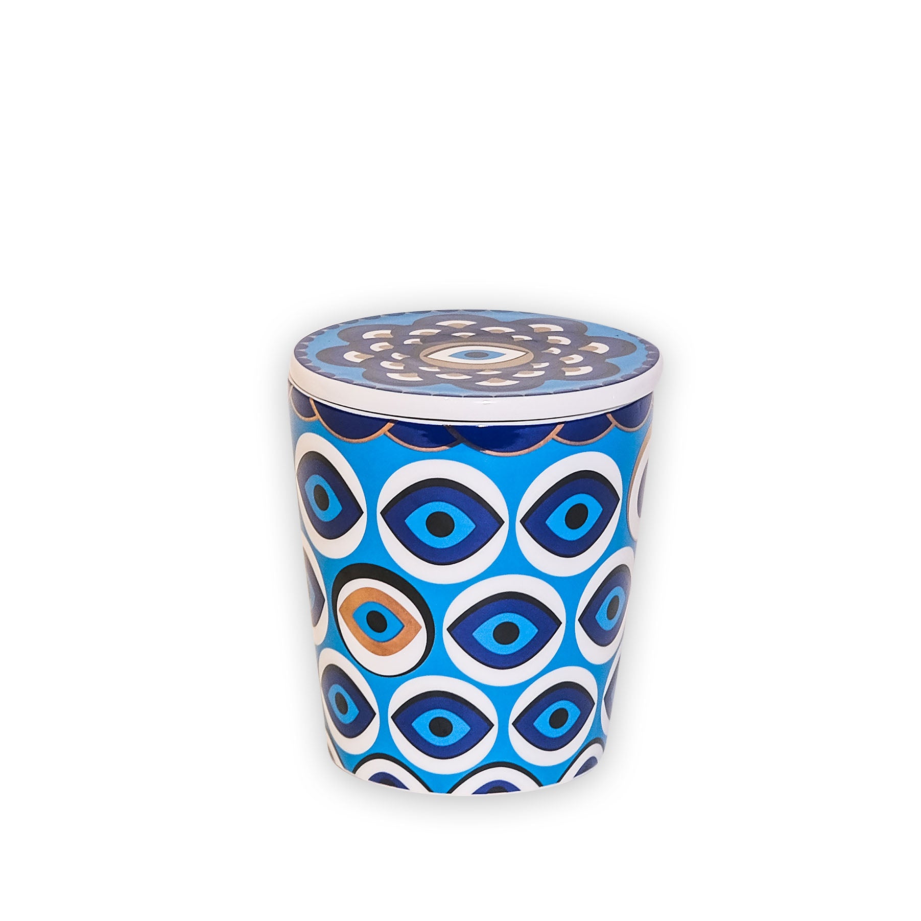 Images D'Orient USA Porcelain box with lid zarqa VAS-130031c